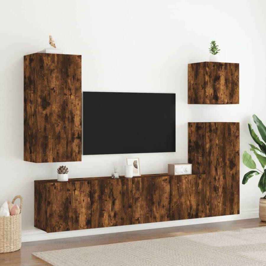 VidaXL -Tv-wandmeubel-40 5x30x90-cm-bewerkt-hout-gerookt-eikenkleurig - Foto 2