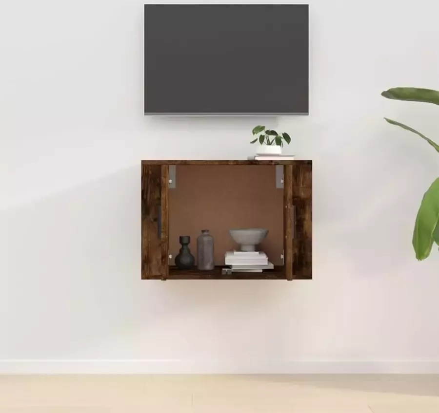 VidaXL -Tv-wandmeubel-57x34 5x40-cm-gerookt-eikenkleurig - Foto 1