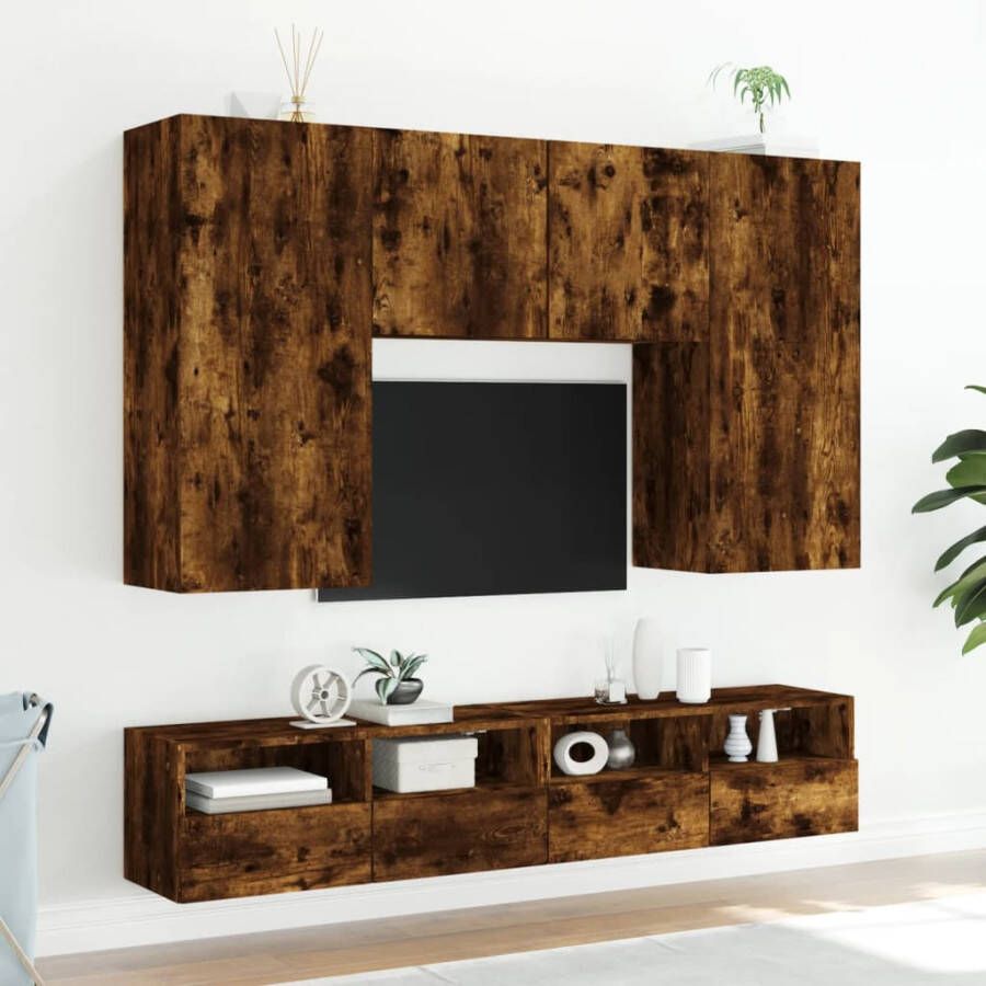 VidaXL -Tv-wandmeubel-80x30x30-cm-bewerkt-hout-gerookt-eikenkleurig - Foto 2