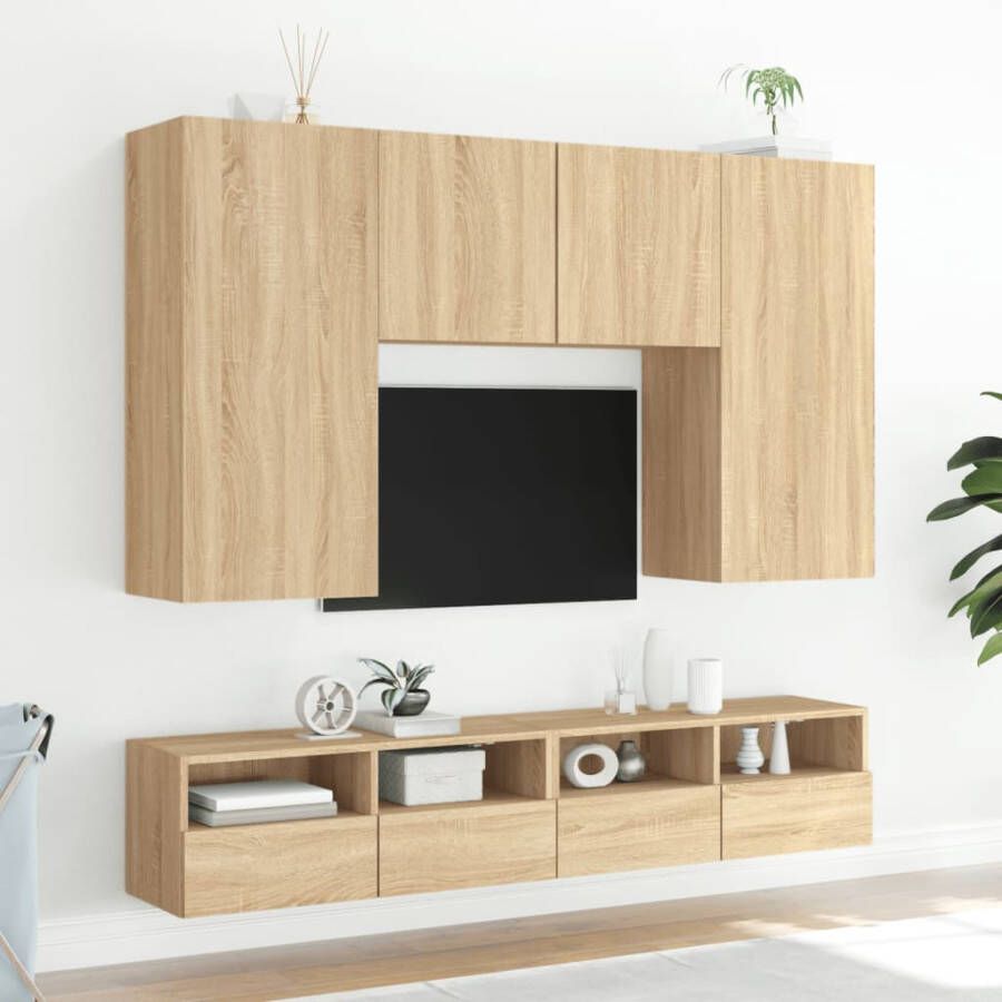VidaXL -Tv-wandmeubel-80x30x30-cm-bewerkt-hout-sonoma-eikenkleurig - Foto 2
