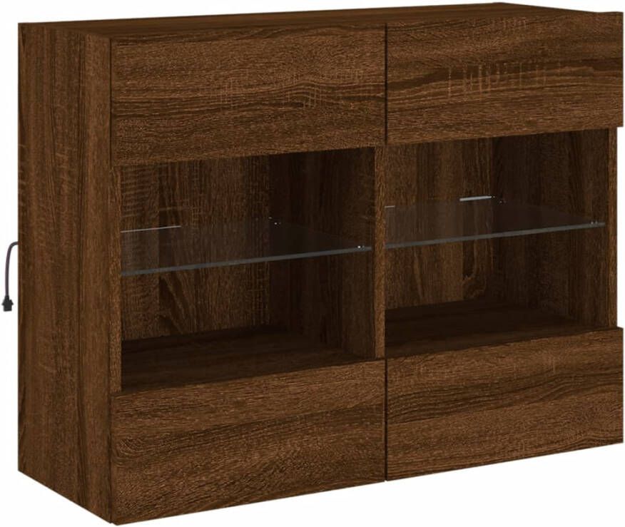 VidaXL -Tv-wandmeubel-met-LED-78 5x30x60 5-cm-bruineikenkleurig - Foto 2