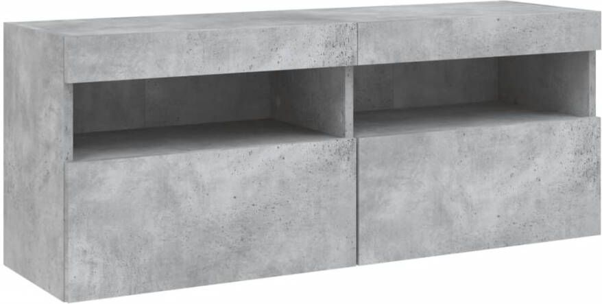 VidaXL -Tv-wandmeubel-met-LED-verlichting-100x30x40-cm-betongrijs - Foto 2