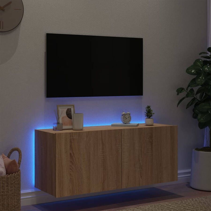 VidaXL -Tv-wandmeubel-met-LED-verlichting-100x35x41-cm-sonoma-eiken