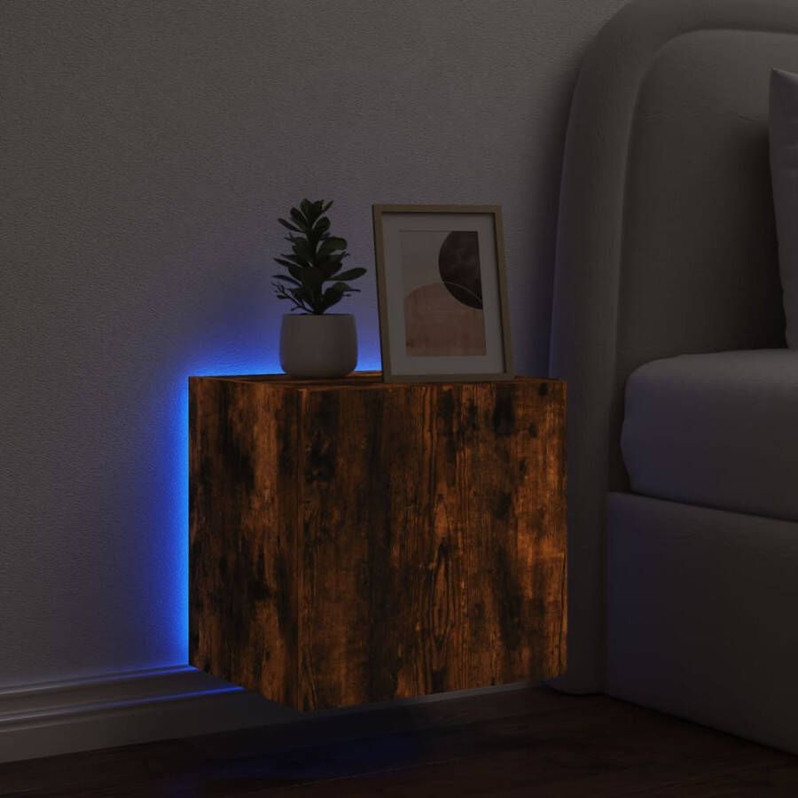 VidaXL -Tv-wandmeubel-met-LED-verlichting-40 5x35x40-cm-gerookt-eiken