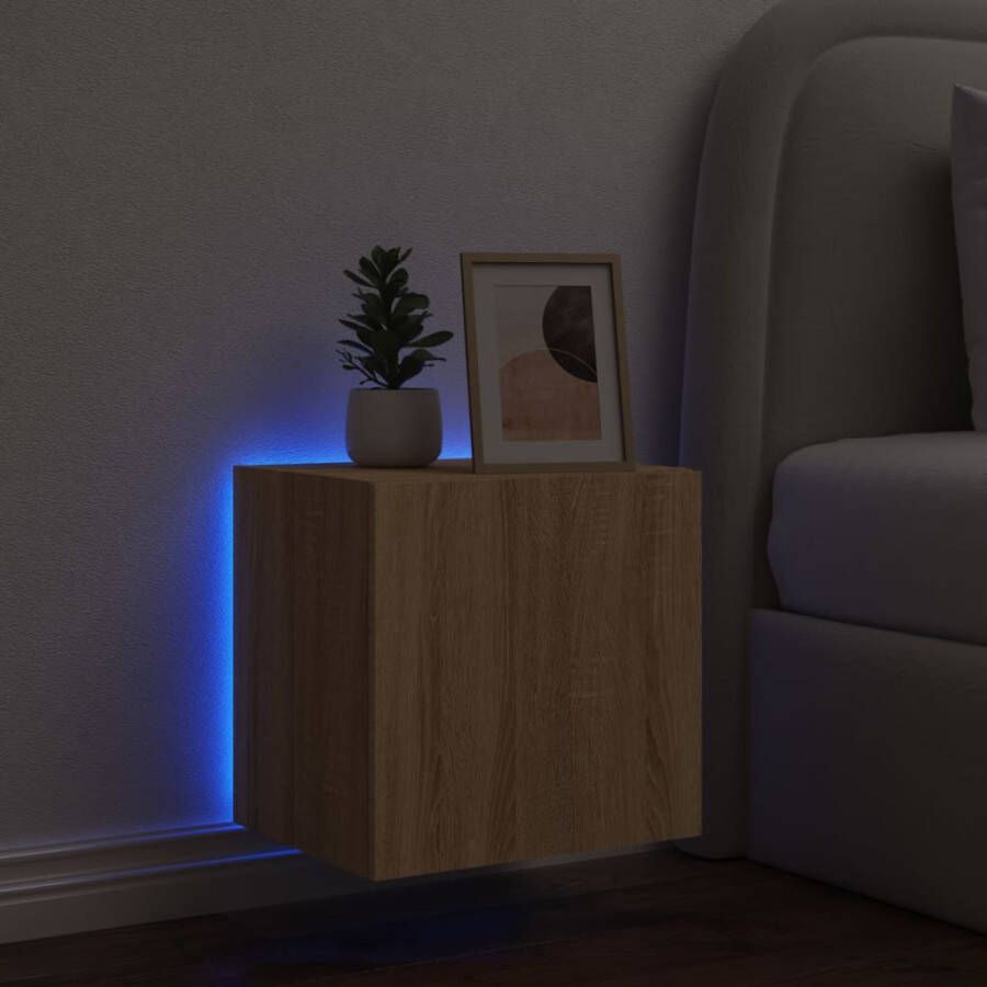 VidaXL -Tv-wandmeubel-met-LED-verlichting-40 5x35x40-cm-sonoma-eiken