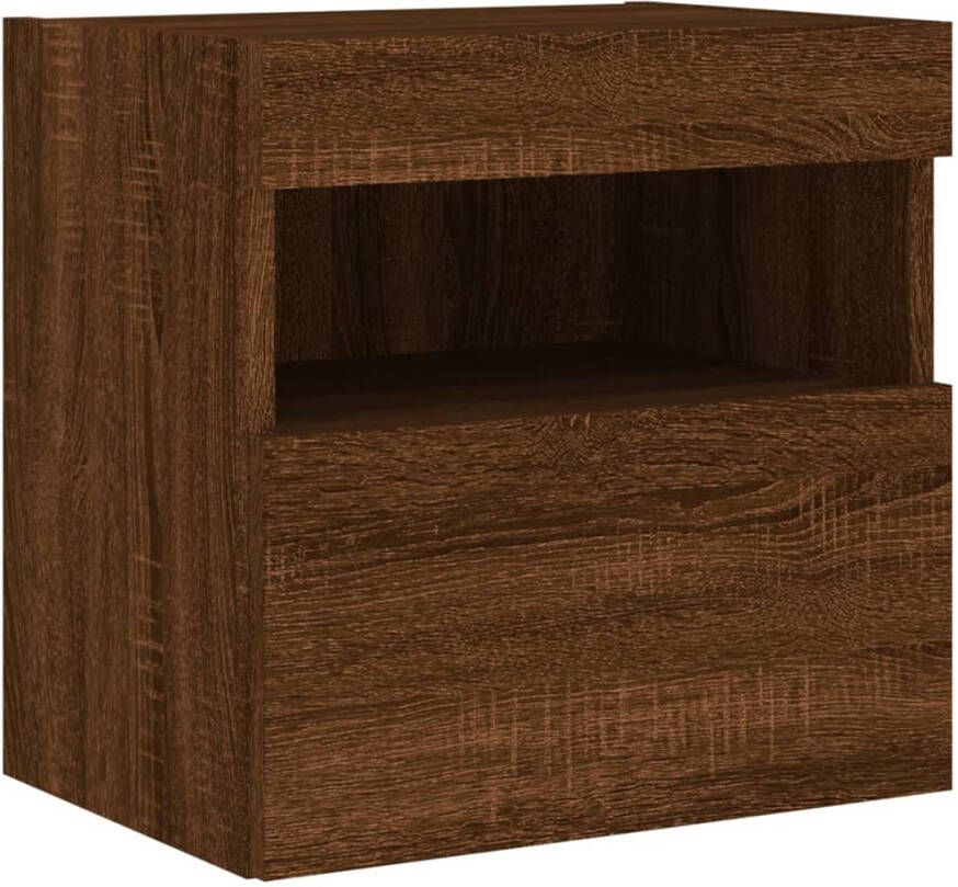 VidaXL -Tv-wandmeubel-met-LED-verlichting-40x30x40-cm-bruineikenkleurig - Foto 2
