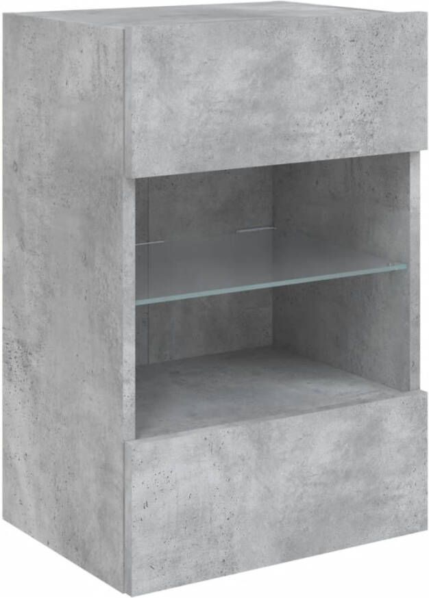 VidaXL -Tv-wandmeubel-met-LED-verlichting-40x30x60 5-cm-betongrijs - Foto 2