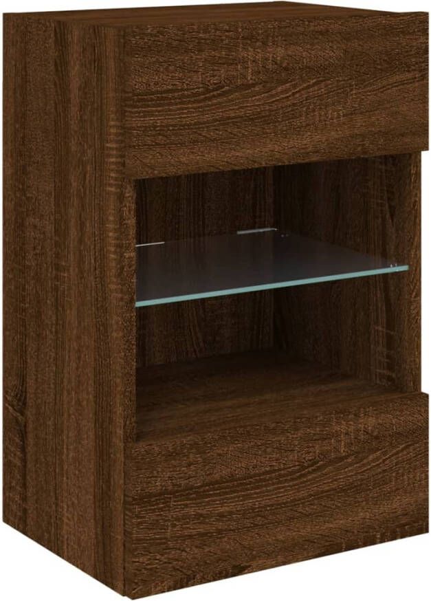 VidaXL -Tv-wandmeubel-met-LED-verlichting-40x30x60 5-cm-bruineikenkleur - Foto 2