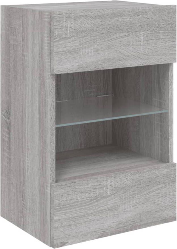 VidaXL -Tv-wandmeubel-met-LED-verlichting-40x30x60 5-cm-grijs-sonoma - Foto 2
