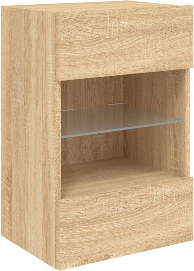 VidaXL -Tv-wandmeubel-met-LED-verlichting-40x30x60 5-cm-sonoma-eiken - Foto 2