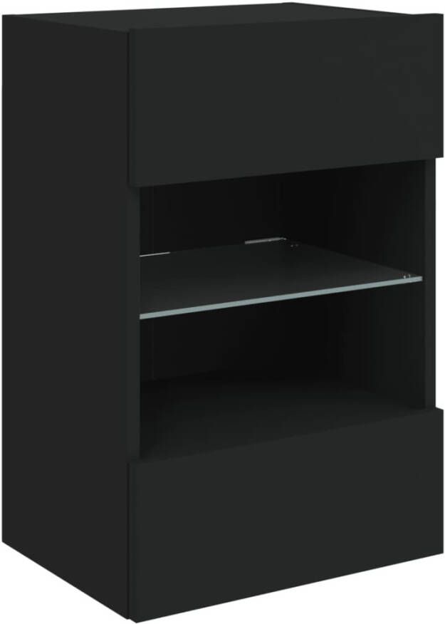 VidaXL -Tv-wandmeubel-met-LED-verlichting-40x30x60 5-cm-zwart - Foto 2