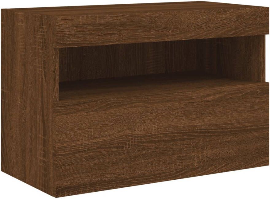 VidaXL -Tv-wandmeubel-met-LED-verlichting-60x30x40-cm-bruineikenkleurig - Foto 2