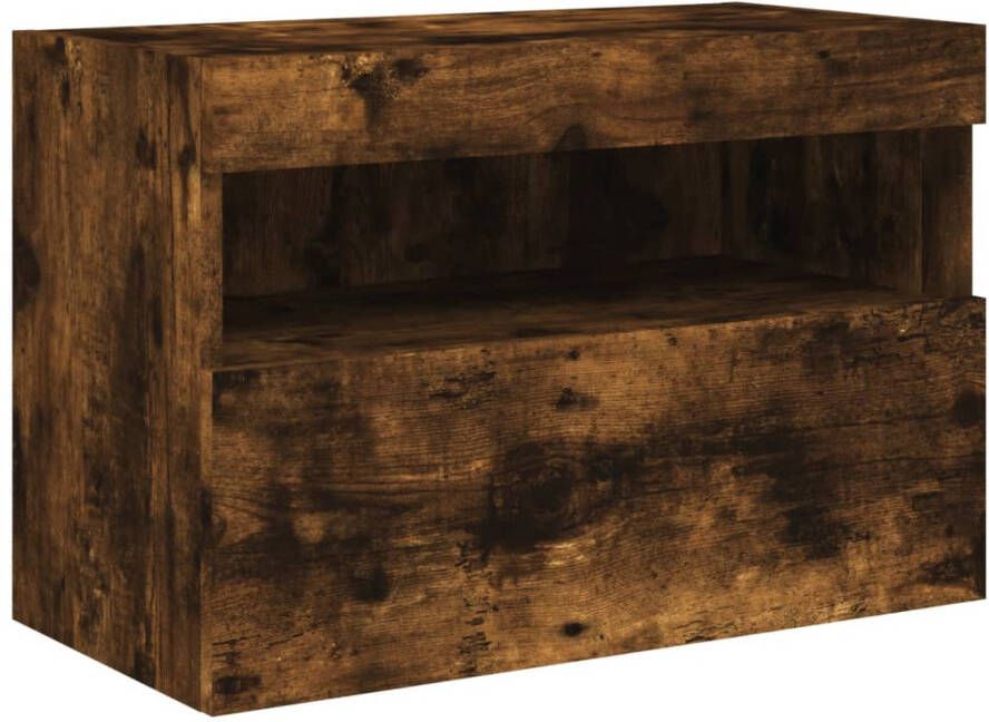 VidaXL -Tv-wandmeubel-met-LED-verlichting-60x30x40-cm-gerookt-eiken - Foto 2