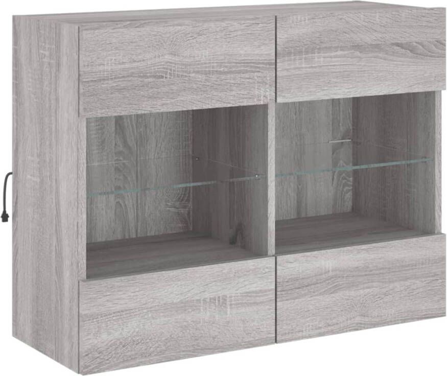 VidaXL -Tv-wandmeubel-met-LED-verlichting-78 5x30x60 5-cm-grijs-sonoma - Foto 2