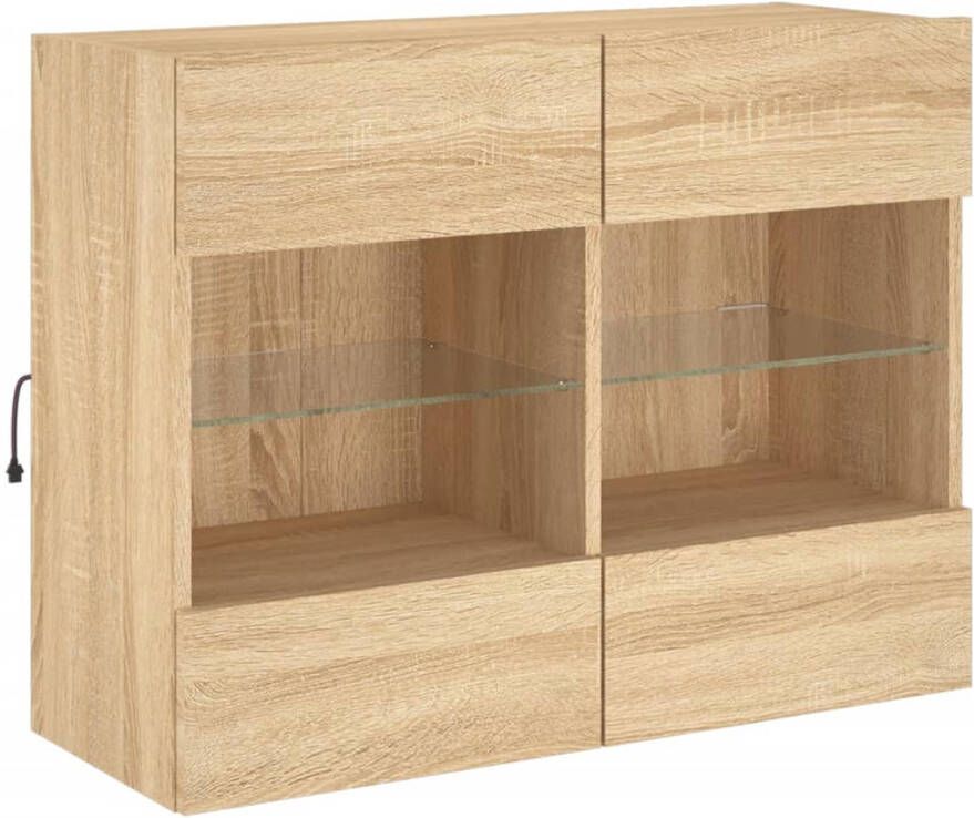 VidaXL -Tv-wandmeubel-met-LED-verlichting-78 5x30x60 5-cm-sonoma-eiken - Foto 2
