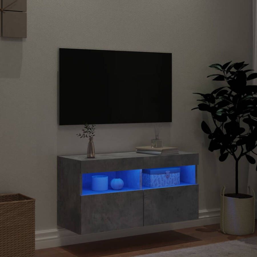 VidaXL -Tv-wandmeubel-met-LED-verlichting-80x30x40-cm-betongrijs