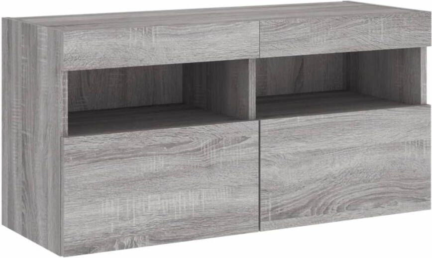 VidaXL -Tv-wandmeubel-met-LED-verlichting-80x30x40-cm-grijs-sonoma - Foto 2