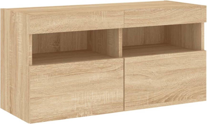 VidaXL -Tv-wandmeubel-met-LED-verlichting-80x30x40-cm-sonoma-eikenkleur - Foto 2