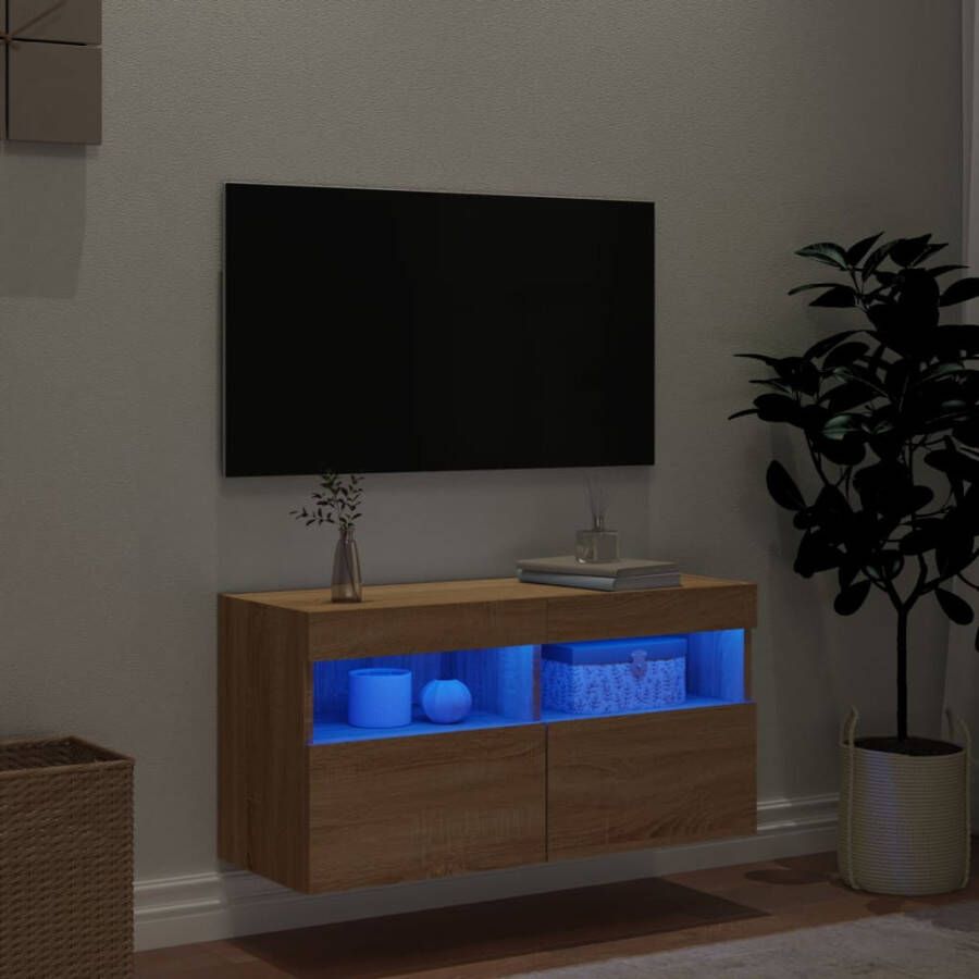 VidaXL -Tv-wandmeubel-met-LED-verlichting-80x30x40-cm-sonoma-eikenkleur