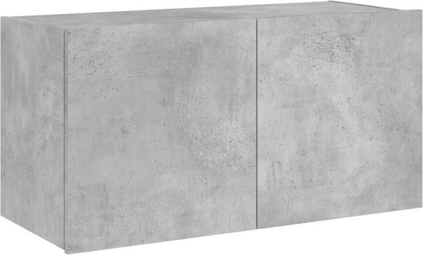 VidaXL -Tv-wandmeubel-met-LED-verlichting-80x35x41-cm-betongrijs - Foto 2