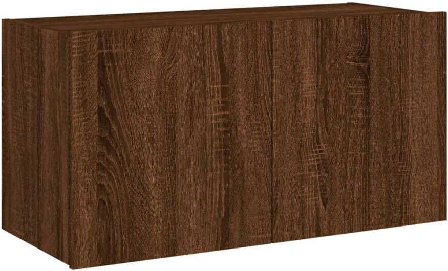 VidaXL -Tv-wandmeubel-met-LED-verlichting-80x35x41-cm-bruineikenkleurig - Foto 2