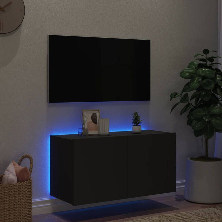 VidaXL -Tv-wandmeubel-met-LED-verlichting-80x35x41-cm-zwart