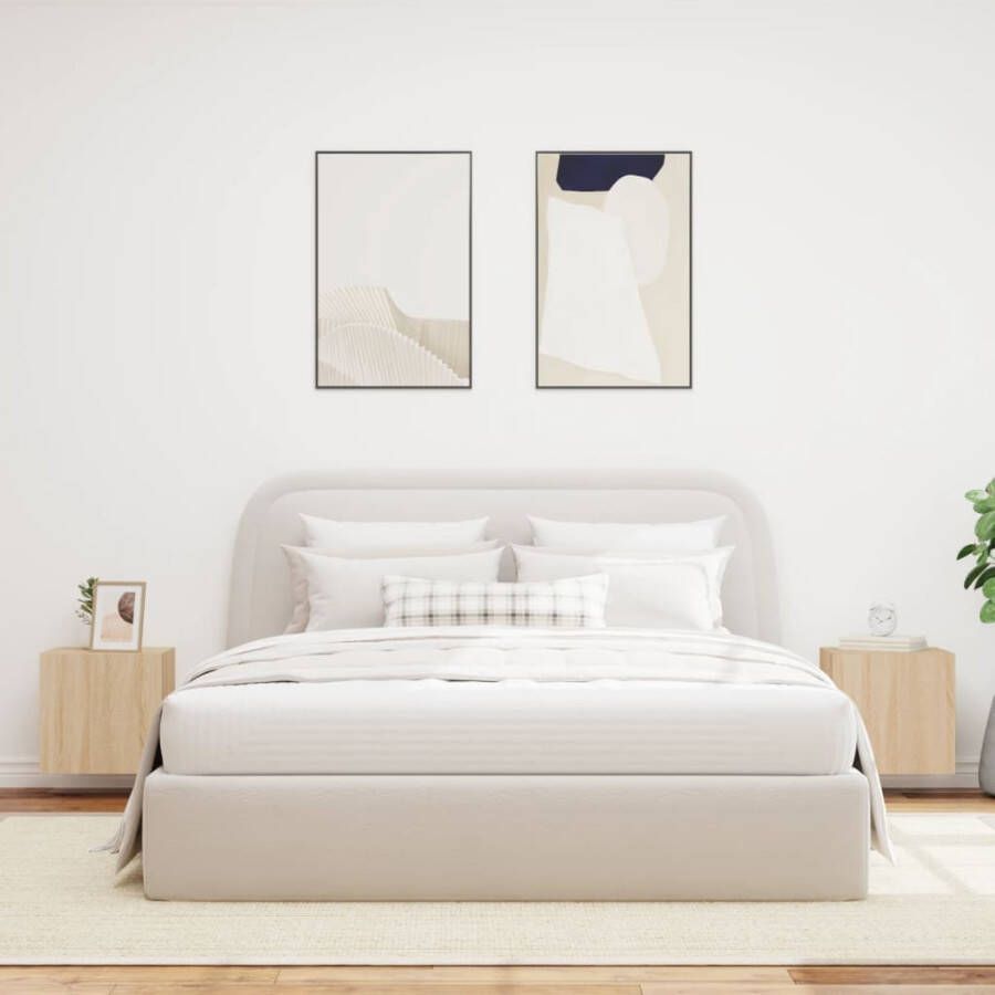 VidaXL -Tv-wandmeubelen-met-LED-2-st-40 5x35x40-cm-sonoma-eikenkleurig