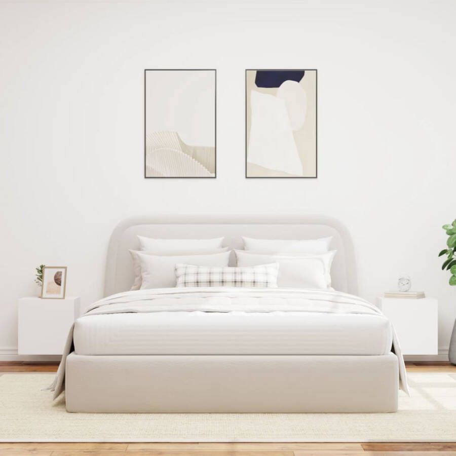 VidaXL -Tv-wandmeubelen-met-LED-verlichting-2-st-40 5x35x40-cm-wit - Foto 2