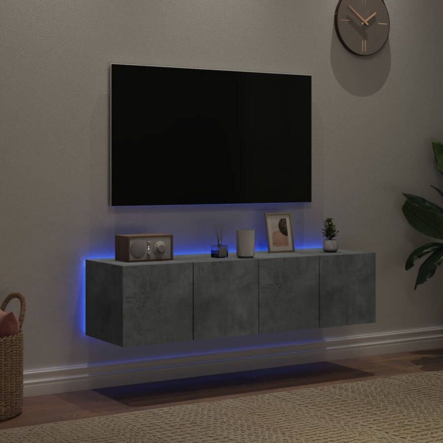 VidaXL -Tv-wandmeubelen-met-LED-verlichting-2-st-60x35x31-cm-betongrijs