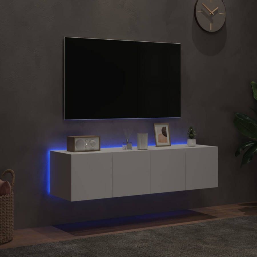 VidaXL -Tv-wandmeubelen-met-LED-verlichting-2-st-60x35x31-cm-wit