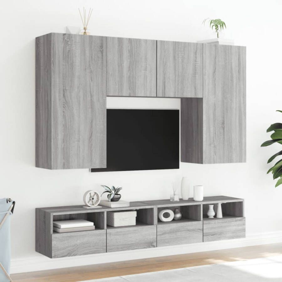 VidaXL -Tv-wandmeubels-2-st-100x30x30-cm-hout-grijs-sonoma - Foto 2
