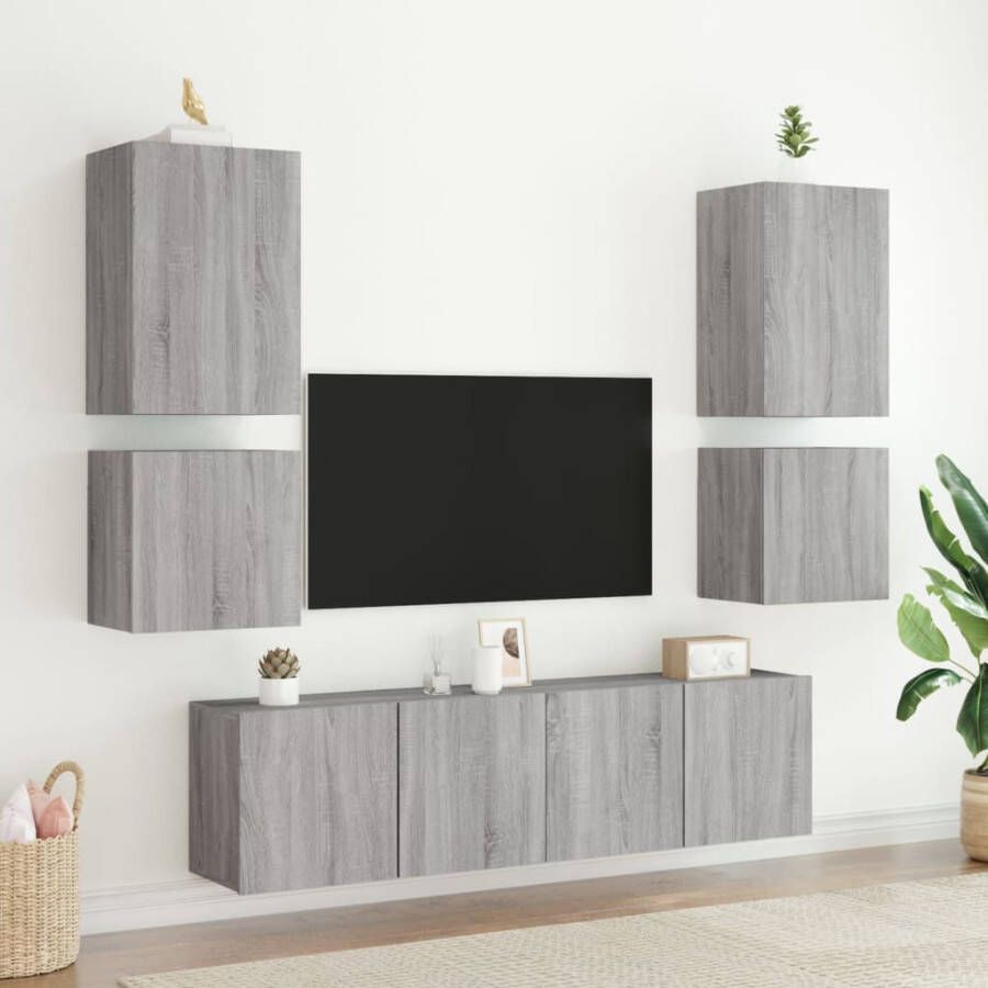 VidaXL -Tv-wandmeubels-2-st-40 5x30x40-cm-hout-grijs-sonoma - Foto 2