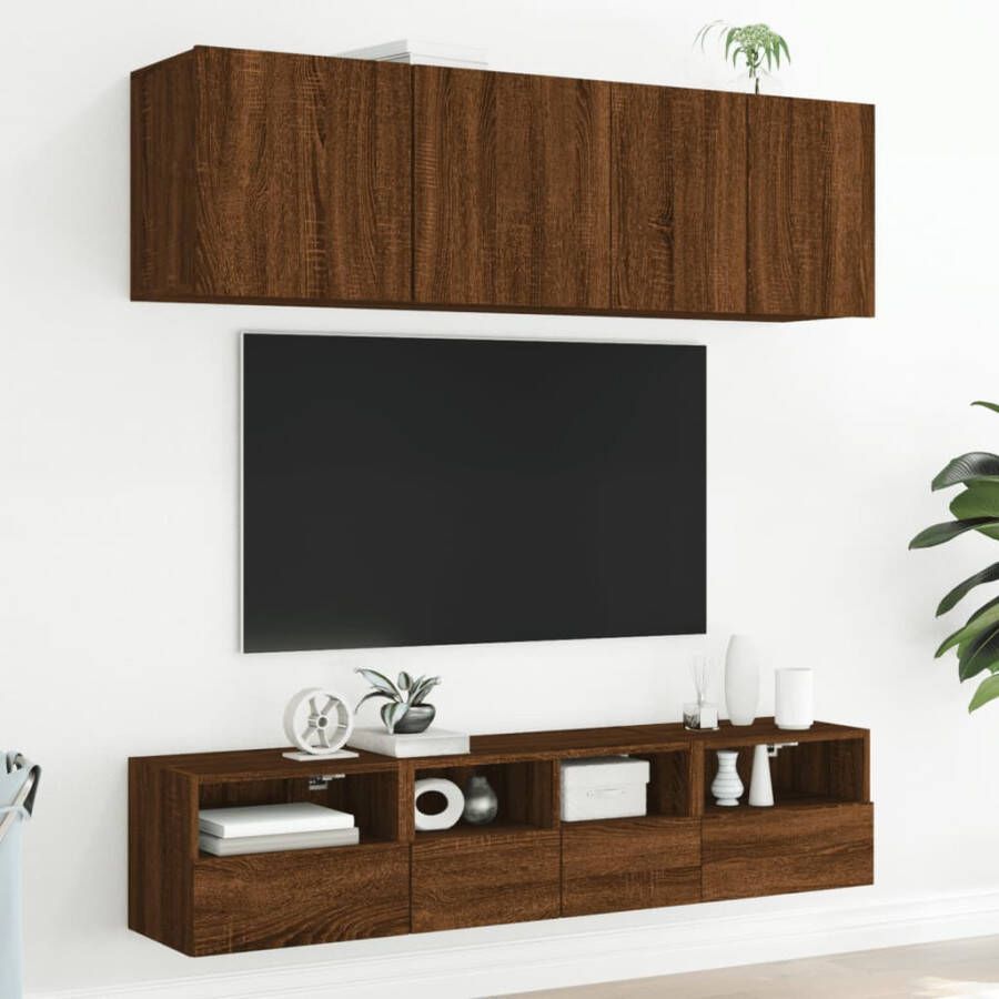 VidaXL -Tv-wandmeubels-2-st-40x30x30-cm-bewerkt-hout-bruineikenkleurig - Foto 2