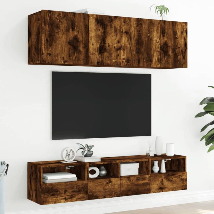 VidaXL -Tv-wandmeubels-2-st-40x30x30-cm-bewerkt-hout-gerookt-eikenkleur - Foto 2