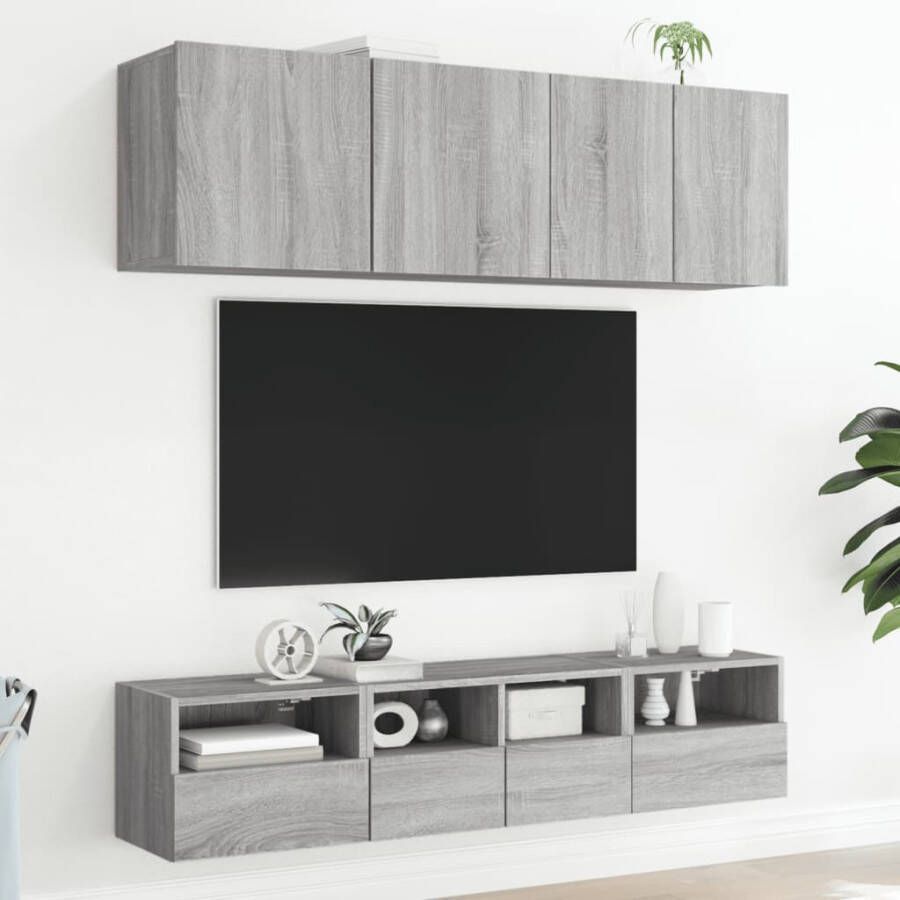 VidaXL -Tv-wandmeubels-2-st-40x30x30-cm-bewerkt-hout-grijs-sonoma - Foto 2