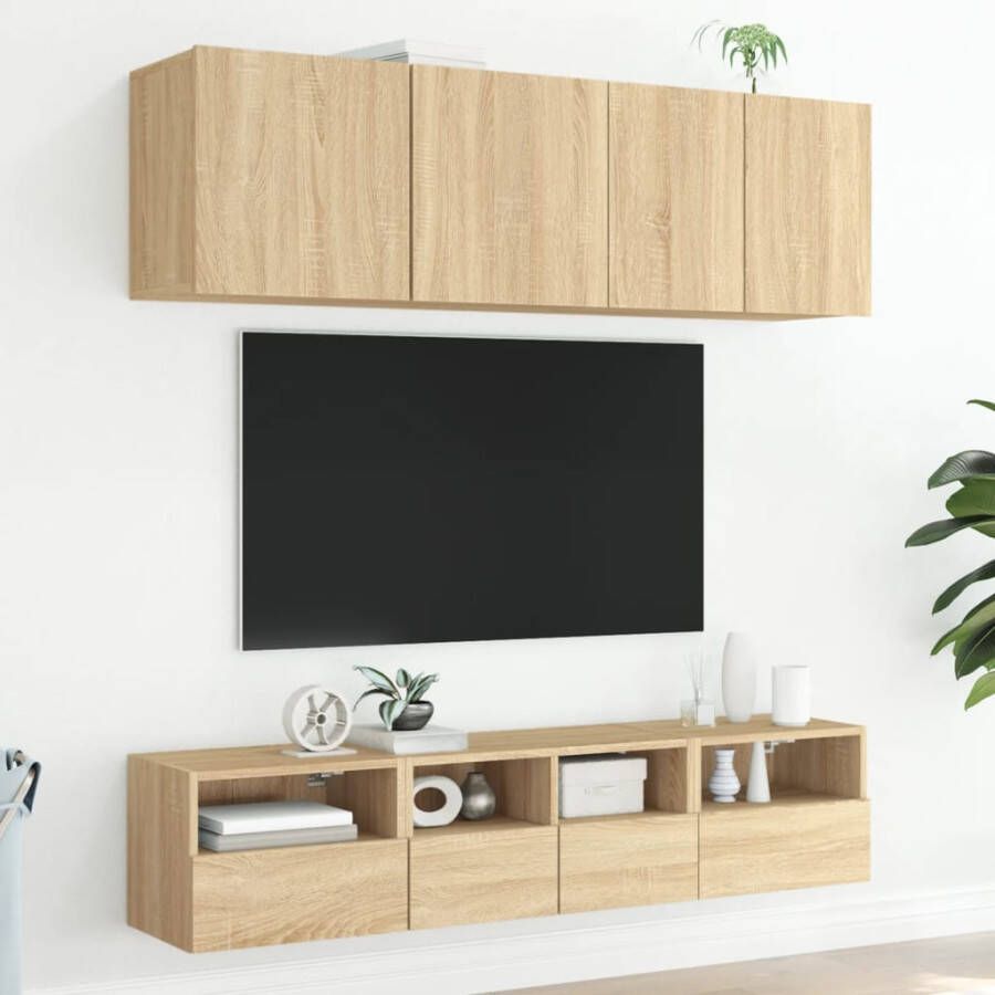 VidaXL -Tv-wandmeubels-2-st-40x30x30-cm-bewerkt-hout-sonoma-eikenkleur - Foto 2