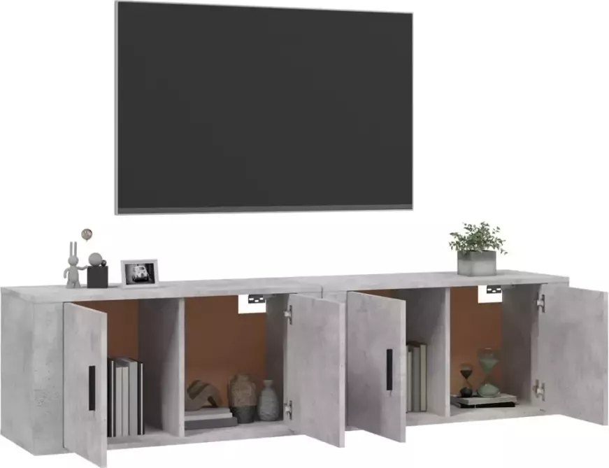 VidaXL -Tv-wandmeubels-2-st-80x34 5x40-cm-betongrijs - Foto 1