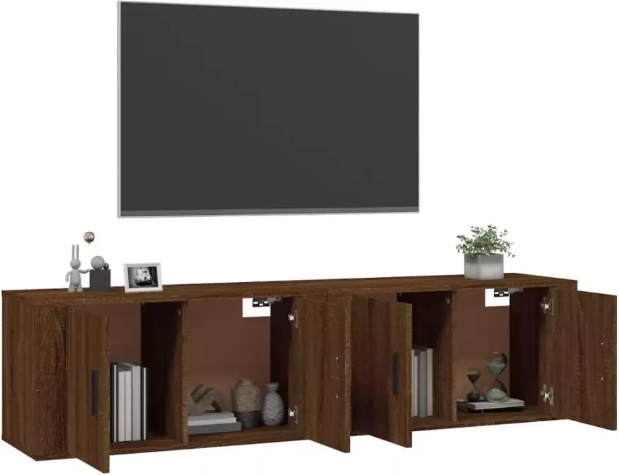 VidaXL -Tv-wandmeubels-2-st-80x34 5x40-cm-bruineikenkleurig - Foto 1