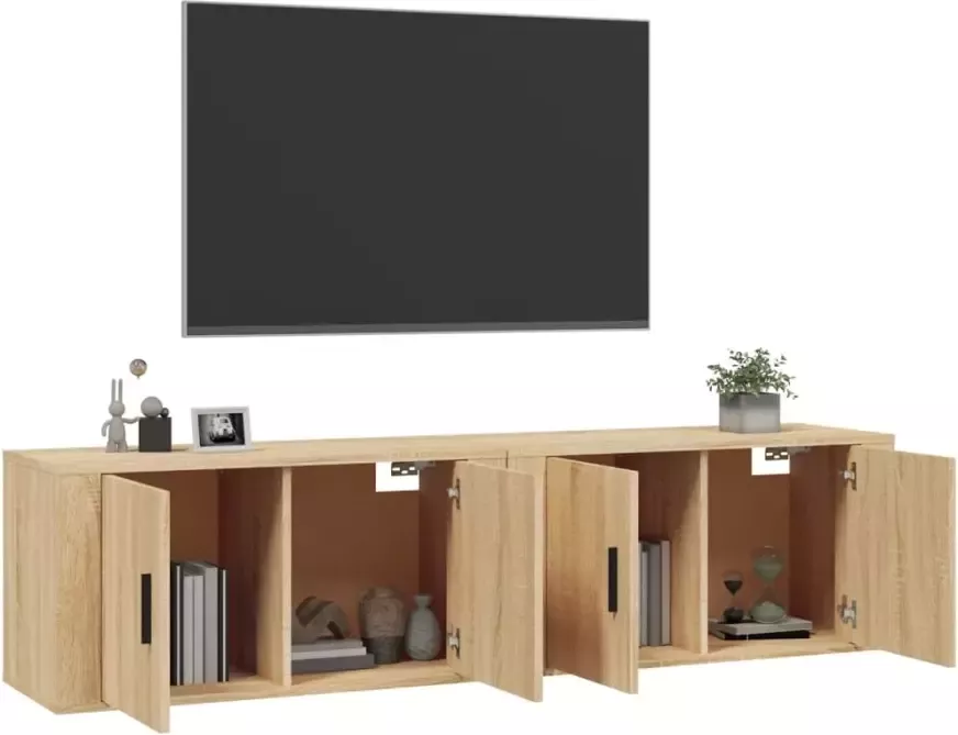 VidaXL -Tv-wandmeubels-2-st-80x34 5x40-cm-sonoma-eikenkleurig - Foto 1