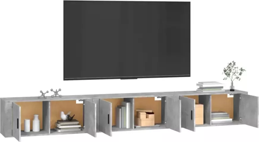 VidaXL -Tv-wandmeubels-3-st-100x34 5x40-cm-betongrijs