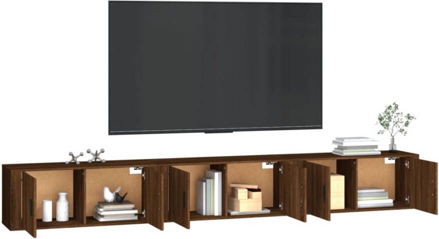 VidaXL -Tv-wandmeubels-3-st-100x34 5x40-cm-bruineikenkleurig - Foto 1