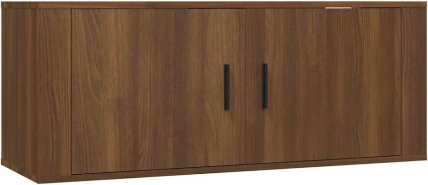 VidaXL -Tv-wandmeubels-3-st-100x34 5x40-cm-bruineikenkleurig - Foto 2