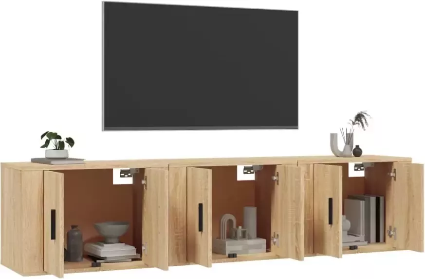 VidaXL -Tv-wandmeubels-3-st-57x34 5x40-cm-sonoma-eikenkleurig - Foto 5