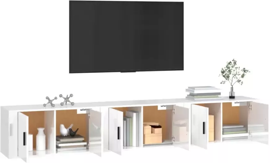 VidaXL -Tv-wandmeubels-3-st-80x34 5x40-cm-hoogglans-wit - Foto 1