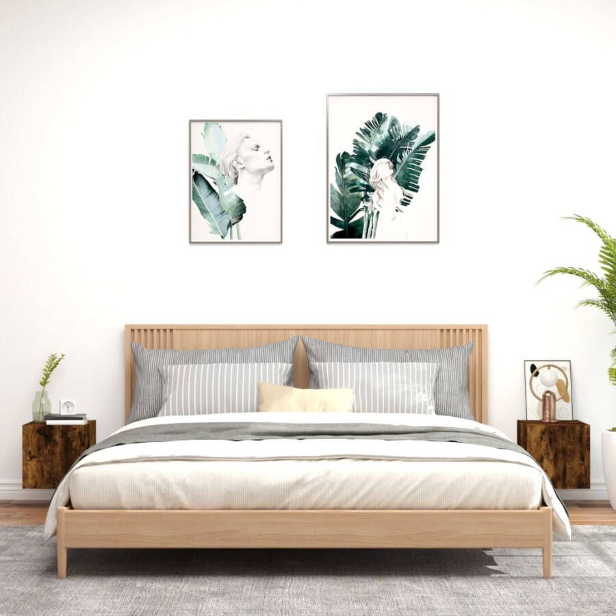 VidaXL -Tv-wandmeubels-met-LED-2-st-30 5x35x30-cm-gerookt-eikenkleurig - Foto 2