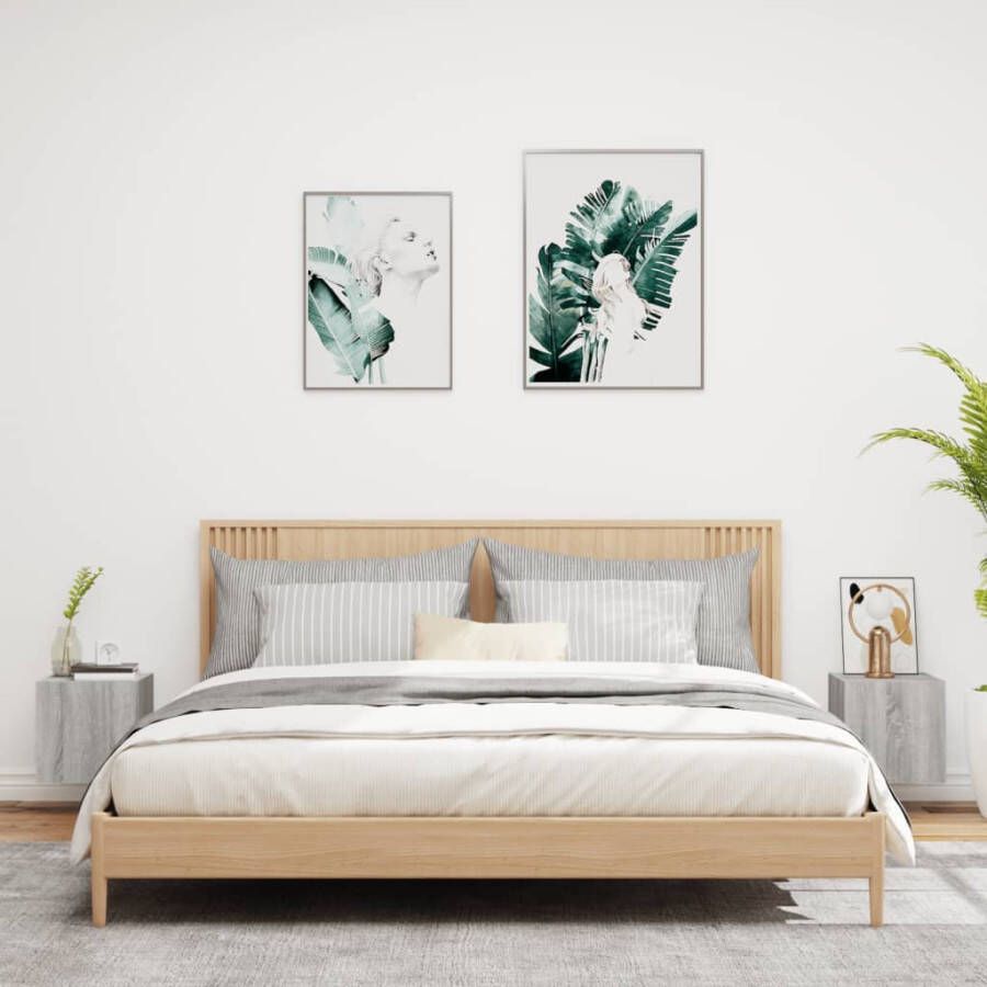 VidaXL -Tv-wandmeubels-met-LED-2-st-30 5x35x30-cm-grijs-sonoma-eiken - Foto 2