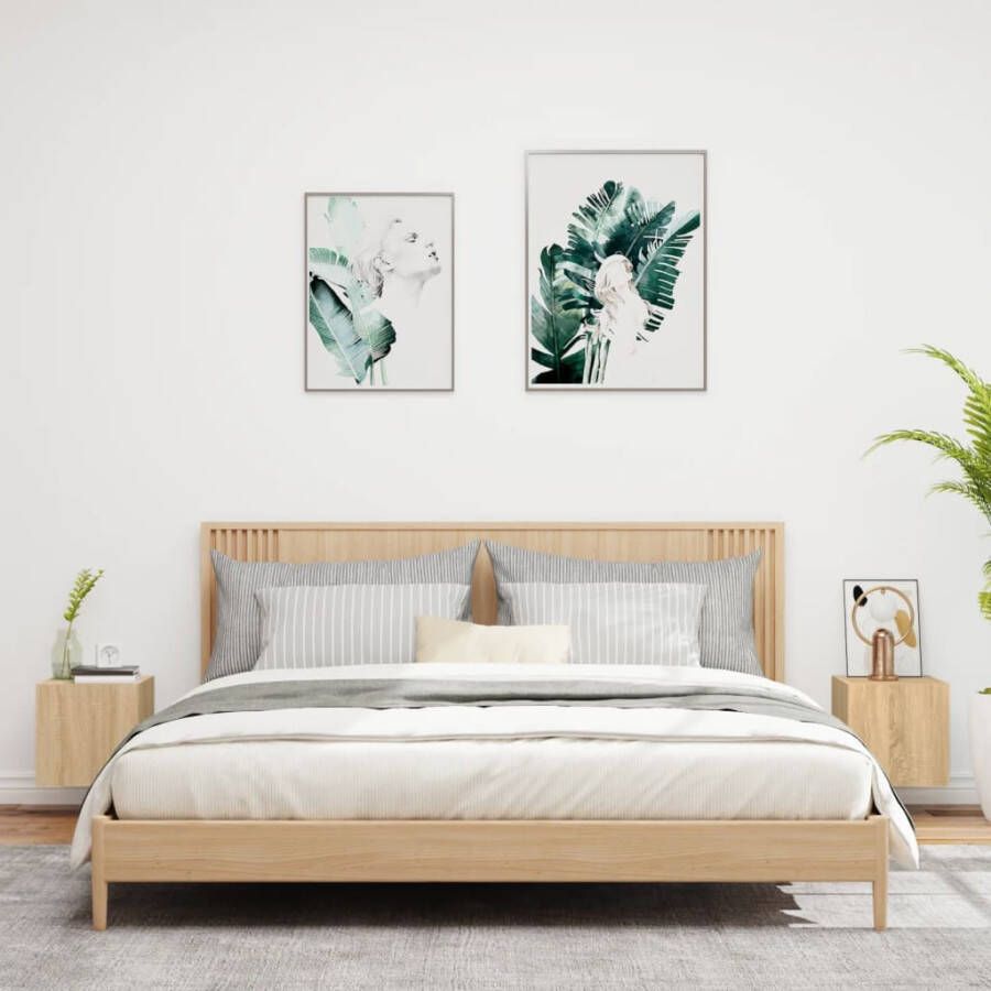 VidaXL -Tv-wandmeubels-met-LED-2-st-30 5x35x30-cm-sonoma-eikenkleurig - Foto 2