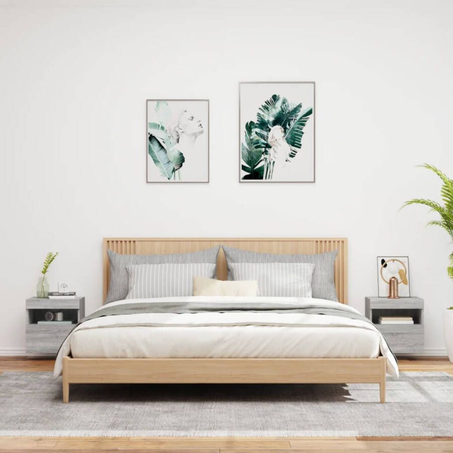 VidaXL -Tv-wandmeubels-met-LED-2-st-40x30x40-cm-grijs-sonoma-eiken - Foto 2