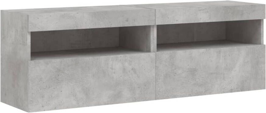 VidaXL -Tv-wandmeubels-met-LED-2-st-60x30x40-cm-betongrijs - Foto 2