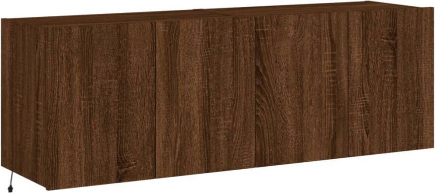 VidaXL -Tv-wandmeubels-met-LED-2-st-60x35x41-cm-bruineikenkleurig - Foto 2